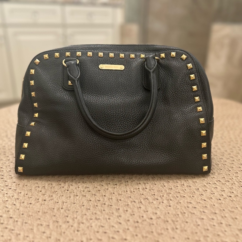 SOLD: Michael Kors Black Sandrine Stud Satchel